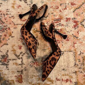 Marc Fisher Hadya Leopard Cheetah Print Slingback Heels